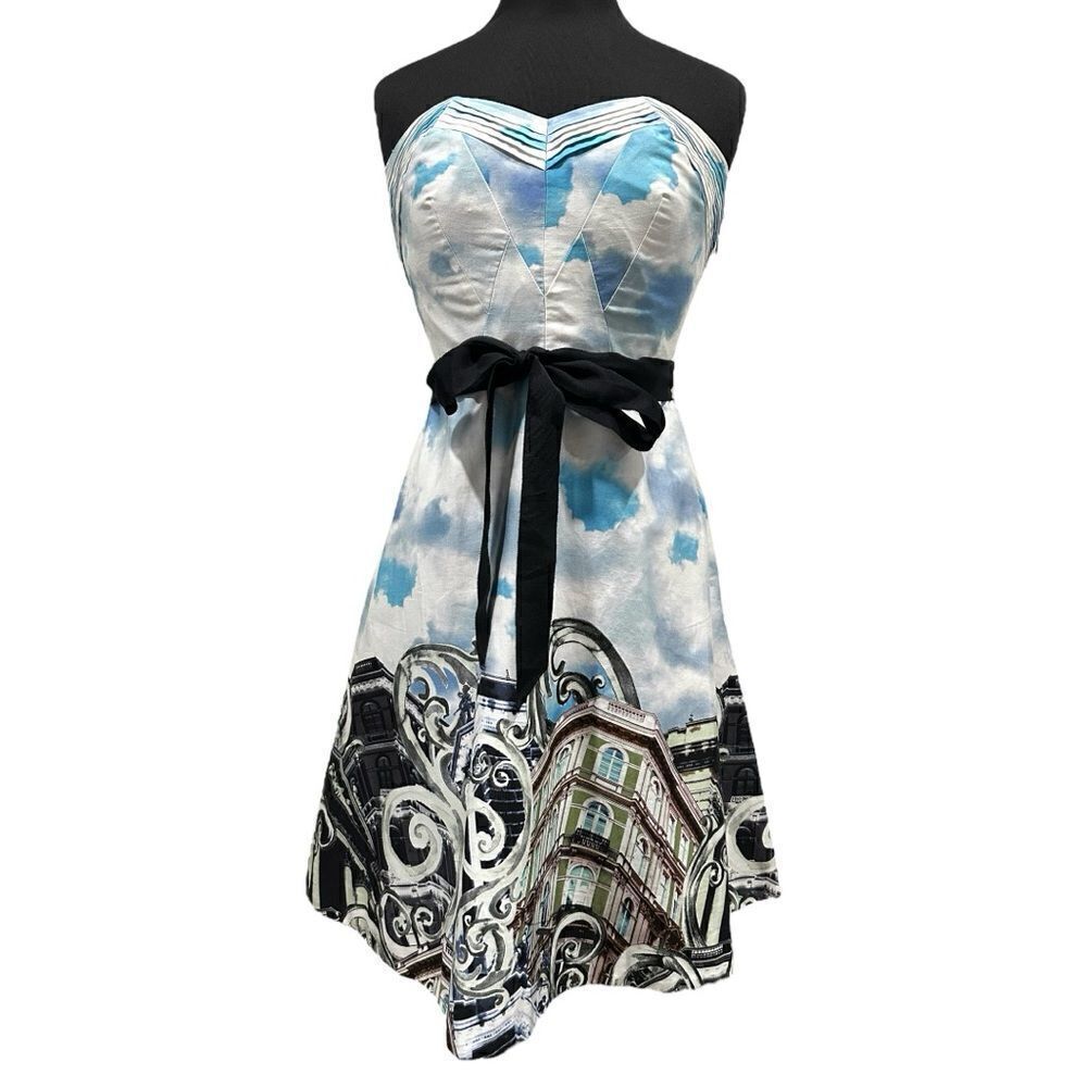 Anthropologie Moulinette Soeurs Skyward Strapless Sweetheart Dress Sz 8